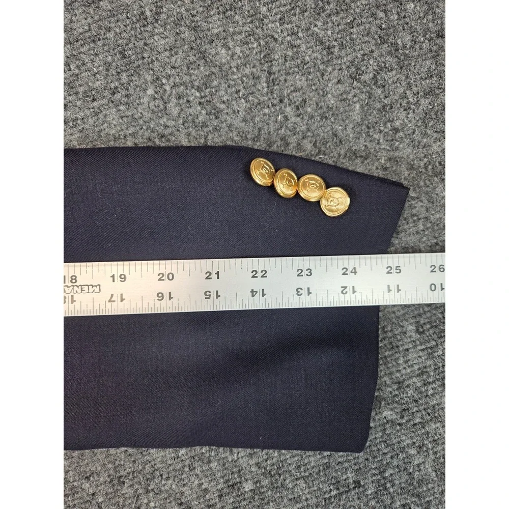 LRL Ralph Lauren Wool Blazer Mens 41R Navy Gold 2 Button Sports Jacket